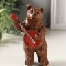 Фигурка гипс «Медведь с домрой», коричневый