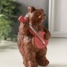 Фигурка гипс «Медведь с домрой», коричневый