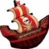 Фигура Пиратский корабль, красный