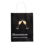 Пакет бумажный подарочный новогодний крафт, "Шампаньон" #нг