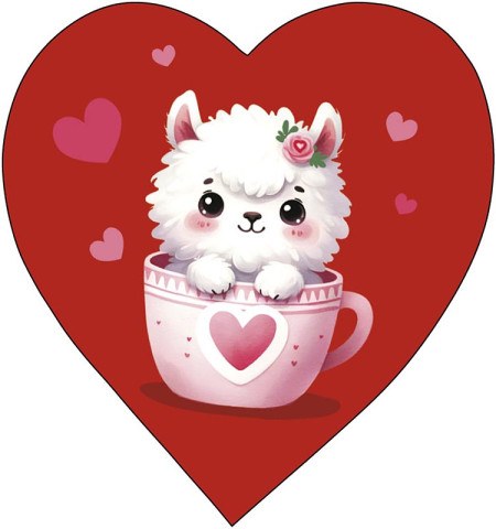 Набор мини-открыток Валентинка Овечка в кружке