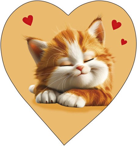 Набор мини-открыток Валентинка Котик