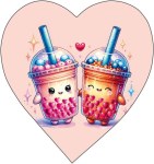 Набор мини-открыток валентинка Бабл-ти