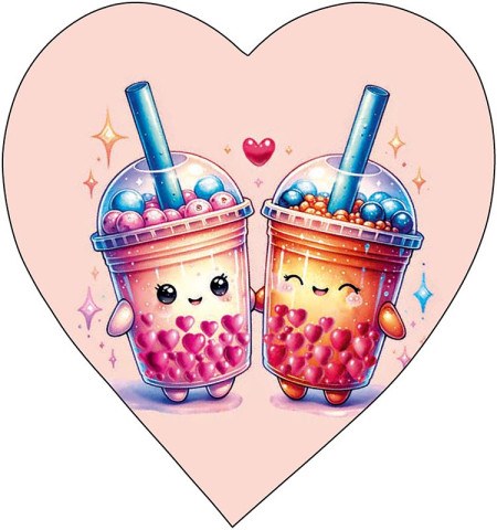 Набор мини-открыток валентинка Бабл-ти