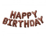 Набор шаров-букв "Happy Birthday", Молочный шоколад сатин