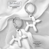 Серьги металл «Собачки» игрушечные, белый в серебре