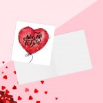 Набор мини-открыток двойного сложения «Люблю тебя!», сердце-шарик