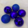 Набор новогодних елочных шаров 3 дизайна Синий(матовый, глянец и блестящий)