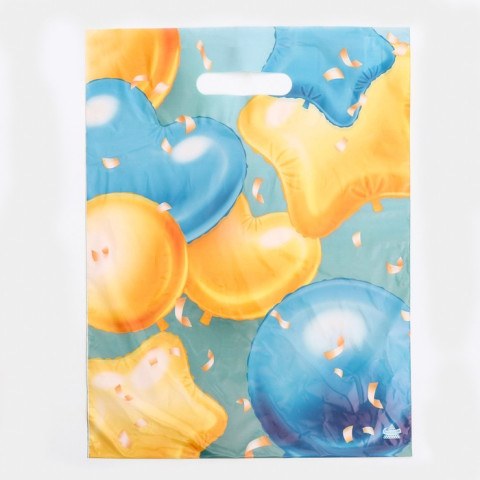 Пакет полиэтиленовый с вырубной ручкой "Шарики в подарок", 30 мкм