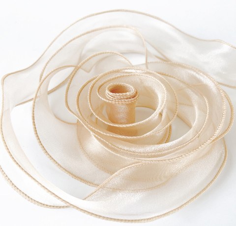 Лента декоративная Органза с леской, Золотистый