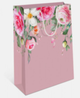 Пакет подарочный, Цветочный каскад, Розовый