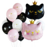 BB Шары С Днем Рождения! Кошка в короне, пастель