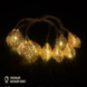 Новогодняя гирлянда нить Золотые резные листья 10 LED