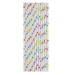 Трубочки для коктейлей, Супер Звезды, Белый/Радужный перелив, металлик