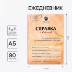 Ежедневник А5, 80 листов в твердой обложке «Справка гения»