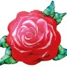 Фигура Цветок, Акварельная роза, Красный
