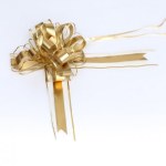 Бант-шар "Идеал", ширина 6,5 см, золото