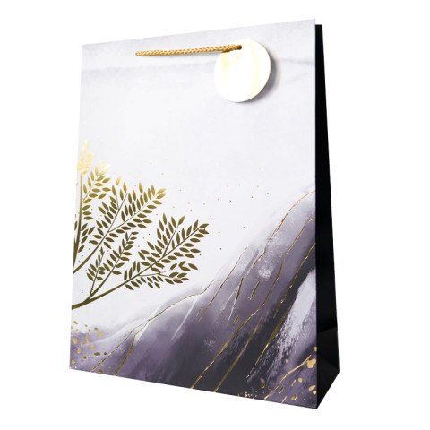 Пакет подарочный "Для тебя", Черный, Тиснение фольгой