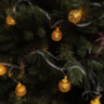 Новогодняя гирлянда нить Золотые резные шары 10 LED