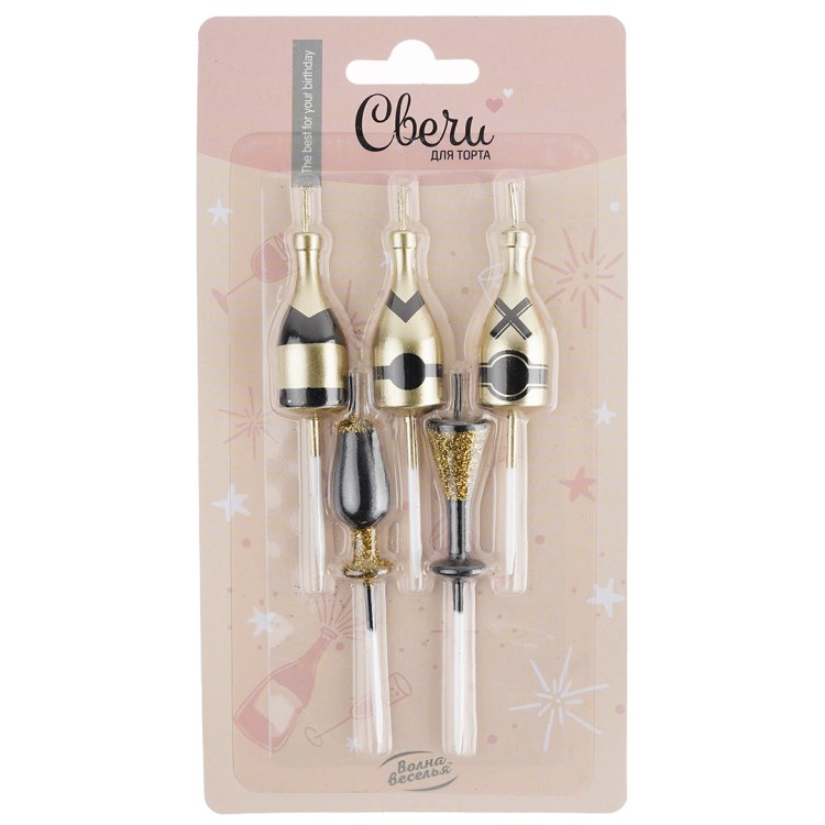 Свеча Фигура, Шампанское и бокалы, Ассорти