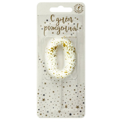 Свеча тортовая на шпажке "Белые брызги"