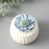 Шкатулка для украшений «Голубой цветок», с крышкой, белая, керамика
