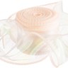 Лента декоративная органза с леской Персиковый шампань перламутр