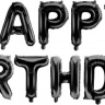 Набор шаров-букв "Happy Birthday", Черный
