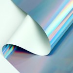 Плёнка матовая с иридисцентным переливом, для флористики, белый - голубой