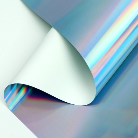 Плёнка матовая с иридисцентным переливом, для флористики, белый - голубой