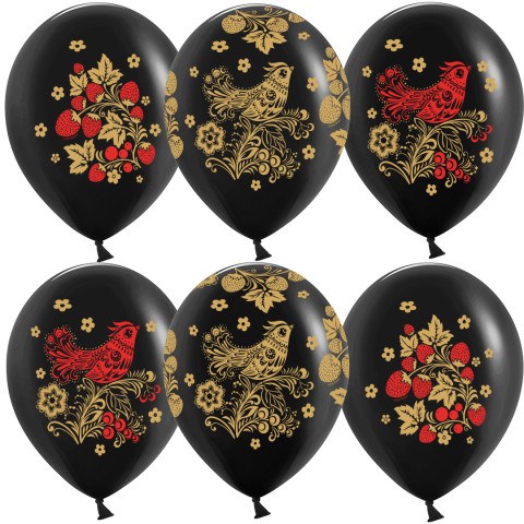 DB Шары Хохлома, Черный, пастель