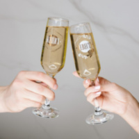 Набор бокалов для шампанского «Жених и невеста», деколь