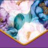Конверт для денег премиум Волшебные цветы, Фиолетовый, фольга, soft-touch