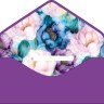 Конверт для денег премиум Волшебные цветы, Фиолетовый, фольга, soft-touch