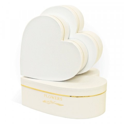 Коробка Сердце, Белый Flowers