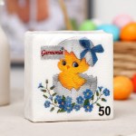 Пасхальные салфетки бумажные Гармония цвета "Цыпленок"