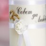 Набор свечей свадебных «Совет да любовь с розой», белый
