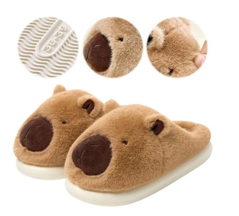 Тапочки домашние меховые Капибара