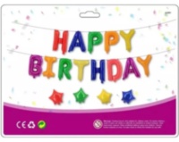 Набор шаров-букв, Надпись "Happy Birthday", цвет Яркий разноцвет