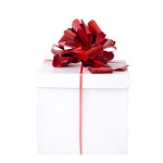 Бант-шар "Металлик" Красный, ширина ленты 5 см