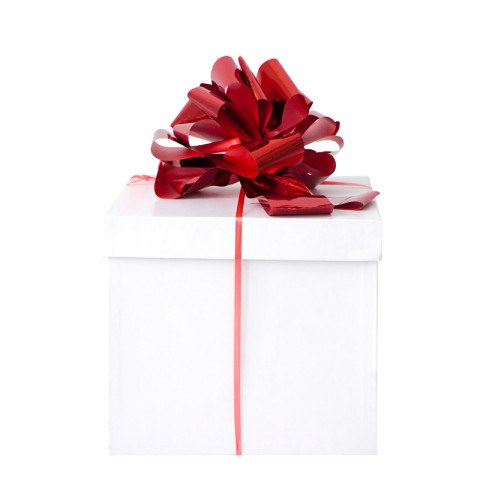 Бант-шар "Металлик" Красный, ширина ленты 5 см