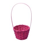 Корзина с ручкой. Бамбук, розовая