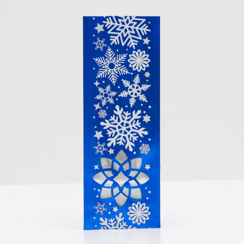 Распродажа! Пакет бумажный фасовочный "Снежинка", голубой с окном