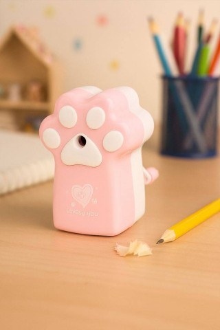Точилка для карандашей механическая "Счастливая лапка", розовый