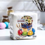 Пасхальные салфетки бумажные Гармония цвета «Пасхальный кулич»