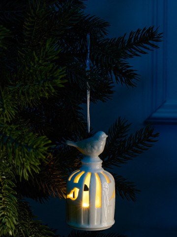 Подвеска светодиодная «Птичка», 1 LED, керамика, свечение тёплое белое