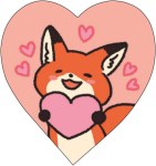 Набор мини-открыток валентинка Лисенок