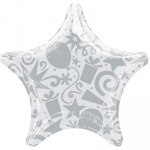 РАСПРОДАЖА! Звезда Шары и Подарки Серебро / Festive Silver Star S30