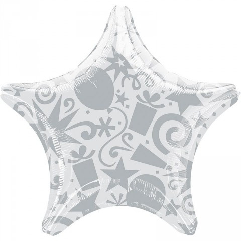 РАСПРОДАЖА! Звезда Шары и Подарки Серебро / Festive Silver Star S30