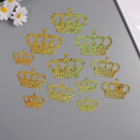 Наклейка бумага, пластик «Корона императора», голография золото